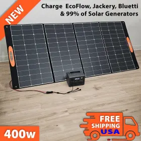 30asolar-10001 30a.solar 400w Portable Panel Foldable With Cables New In Box - Charges Ecoflow