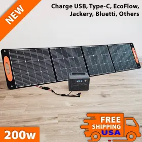 30asolar-10002 30a.solar 200w Portable Panel Foldable With Cables New In Box - Charges Bluetti