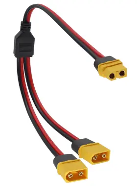 Xt60-0001 Aaotokk Xt60 Y Splitter Cable 1 Female To 2 Male Connector Adapter 14awg Exten