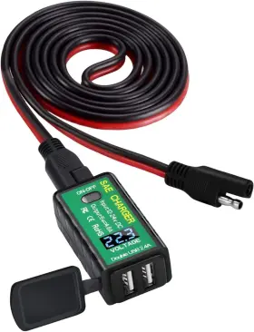 Acopower 445003447491 4.8a Usb Charger Solar Panel Battery To Adapter With Voltmeter And On