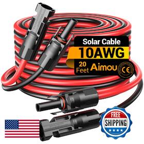 Aimou B0ffhjd2vy 20ft 10awg Solar Extension Cable 10 Gauge Waterproof Connectors For Rv Off