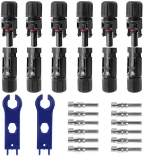 Irv014 Aleyfeng 12 Pcs Solar Connectors With Spanners 6 Pairs Male/female And 1 Pair Of
