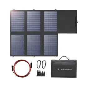 Ap-sp-026-bla Allpowers Foldable 60w Solar Panel Charger - Waterproof Portable With 1