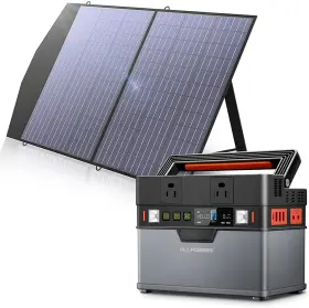 Ap-ss-005-bla-us Allpowers Power Station 300w Backup Battery With Foldable Solar Panel Camping Rv