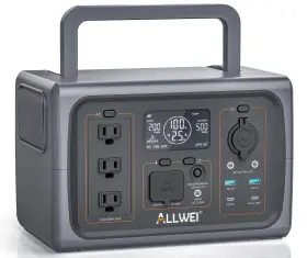 500w Allwei 602835845766 Portable Power Station 512wh Lifepo4 Battery Ups Function 2.5hrs
