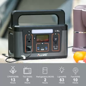 Sgr-pps500-3 Allwei 500w Battery Backup 78000mah Power Station Portable Camping Emergency Generator
