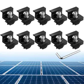 Anbte 30mm/35mm 10pcs Solar Panel End Clamp Aluminum Z Brackets For Panels S