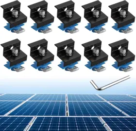Anbte 705353456176 10pcs Solar Panel End Clamp For Standard Unistrut Aluminum 30mm/35mm Sola