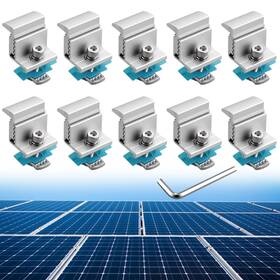 Anbte Abtgr377-us 10pcs Adjustable Solar Panel End Clamp For Unistrut 30-50mm Aluminum P