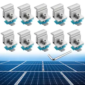 Abtgr377-us Anbte 10pcs Adjustable Solar Panel End Clamp For Unistrut 30-50mm Aluminum P