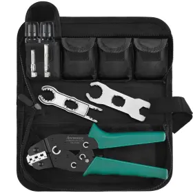 Ancwoony 718430935877 Solar Pv Panel Crimping Tool Kit For Awg14-10 2.5/4/6mm Includes A Pair O