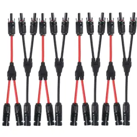 Azuocn 768470330149 4 Pair Solar Connectors Y Branch Parallel Adapters 10awg Cable For Pane