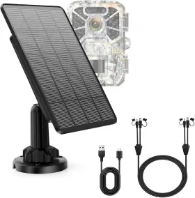 Baaletc 445043364376 Trail Cameras Solar Panel 12v Output Kit With 5000 Mah Rechargeable