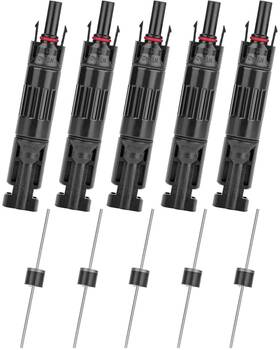 Baithna 740379958297 5 Pcs Pv Solar Panel Connector Male/female 10a Built-in Diode Wire Conn