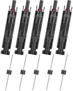 Baithna 740379958297 5 Pcs Pv Solar Panel Connector Male/female 10a Built-in Diode Wire Conn