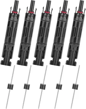 Baithna 744110714418 5 Pcs Pv Solar Panel Connector Male/female 10a Built-in Diode Wire Connect