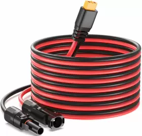 Xt60 Bateria Power 15ft Solar To Charge Extension Cable 12awg 15ft-4.5m Black&red