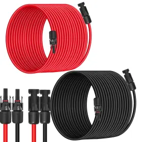 Behaunty 635408135643 10awg 6mm Solar Panel Extension Cable 100ft - Black And Red Heavy Duty