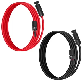 Behaunty 667763817353 10awg 6mm Solar Panel Extension Cable 3ft - Black And 3 Ft