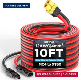 Bietrun Szhx-000 Mc4 To Xt60 10ft Connector Solar Charge Cable 12awg Pure Copper Pan
