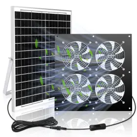 Blessny 785034487828 25w Solar 4 Fan Kit For Outdoor Chicken Coop Panel Powered Exhaust