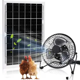 Blessny 785034487934 6 Inch Solar Fan For Outdoor 15w Powered Fans Greenhouse Chicken Coop