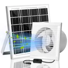 Blessny 788934111336 Solar Powered Exhaust Fan 10w Panel 6 Inch Ventilation Vent For Outs