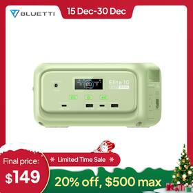 Bluetti P-el10-us-gn-10 Elite 10 Mini 128wh Portable Power Station Lifepo4 For Outage Emergency