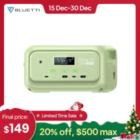 P-el10-us-gn-10 Bluetti Elite 10 Mini 128wh Portable Power Station Lifepo4 For Outage Emergency