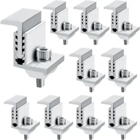 Gys-zkt-10 Boldascent Solar End Clamp Panel Mounting Z Bracket Mid Clamps Aluminum 10 Pack