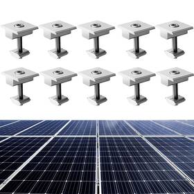 Boldascent Zysilver-10 Pack Aluminum Solar Panel Centre Clamps T-shaped Mid Brackets 30-35mm