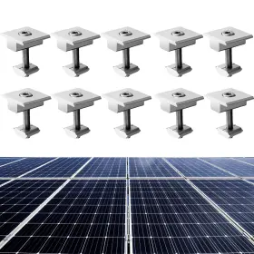 Zysilver-10 Boldascent Pack Aluminum Solar Panel Centre Clamps T-shaped Mid Brackets 30-35mm
