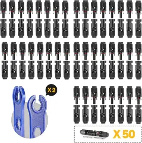 Ise002-b021 Bougerv 100pcs Solar 50 Pairs 10awg Male/female And 1 Pair Of Spanners
