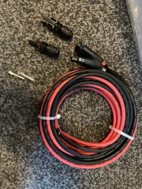 Ise004 Bougerv 20ft 10 Awg Solar Panel Extension Cable Wire Connectors Black Red