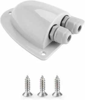 Ise041w Bougerv White Solar Double Cable Entry Gland Box Rv Roof Waterproof Abs