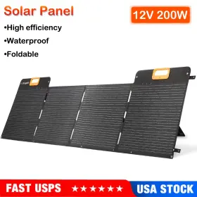Ise193 Bougerv Foldable 200w Solar Panel 12v Power Rv Camping Home 23% High-efficiency