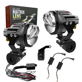 Bozcczo Mt-tou1 Motorcycle Auxiliary Led Light Kit Driving Spotlights Lemon Green/amber Fog L