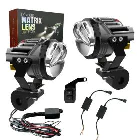 Mt-tou1 Bozcczo Motorcycle Auxiliary Led Light Kit Driving Spotlights Lemon Green/amber Fog L