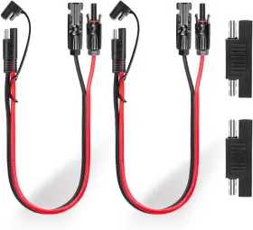 1ft-solar Brand Ansoufien 2 Pcs Solar Panel Connectors To Sae Adapter Cable 1ft 10awg 1 Ft