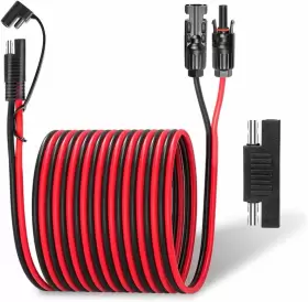 20ft-solar Brand Ansoufien Solar Panel Connectors To Sae Adapter Cable 20ft 10awg 20 Ft