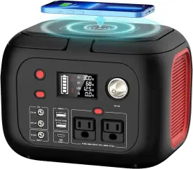 300w Branded 762765726969 Portable Power Station With Wireless Charging Solar Generator