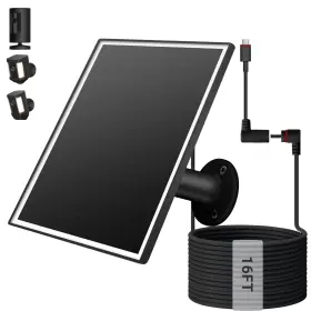 Branded 786402814628 Solar Panel For Ring Camera/wyze Cameras 6w Charger With Usb-c And Barrel P