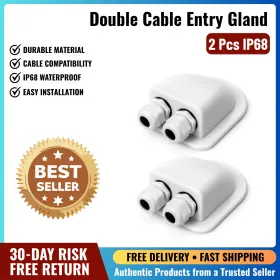 Wd3698 Branded 2 Pcs Ip68 Waterproof Abs Solar Double Cable Entry Gland-weather Resistant Dual
