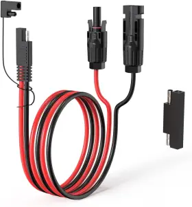 S-m-1002 Branded01 10awg 2ft Solar Connector To Sae Adapter 2 3.3 10 20 35 50 Ft Panel Ex