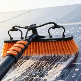 Bw-sp-001 Briliantwerk Solar Panel Cleaning Brush With 20 Ft Extension Pole Water Fed W