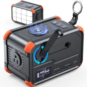 Pn-c150 Browey Portable Power Station 153wh Camping Small Solar Generator With Hand Crank 12