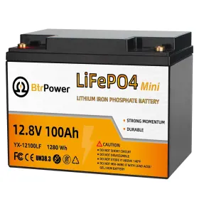 12100btrgroup24 Btrpower 12v 100ah Lifepo4 Lithium Battery 100a Bms For Rv Solar Panel System