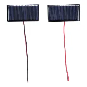 Buachois 037849961484 2 Pcs Small Solar Panels Mini Polycrystalline Cells With Wires 0.3w 5v