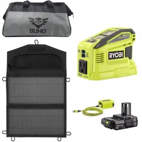Ryi14spryi150cbtbuho34 Buho Ryobi 150w Battery Power Source And Charger 14w Solar Panel 16 In Bag