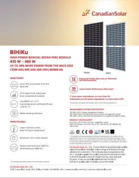3w-mb-ag-440 Canadian Solar Pallet Of 33 440w Bifacial Panel Csi Bihiku